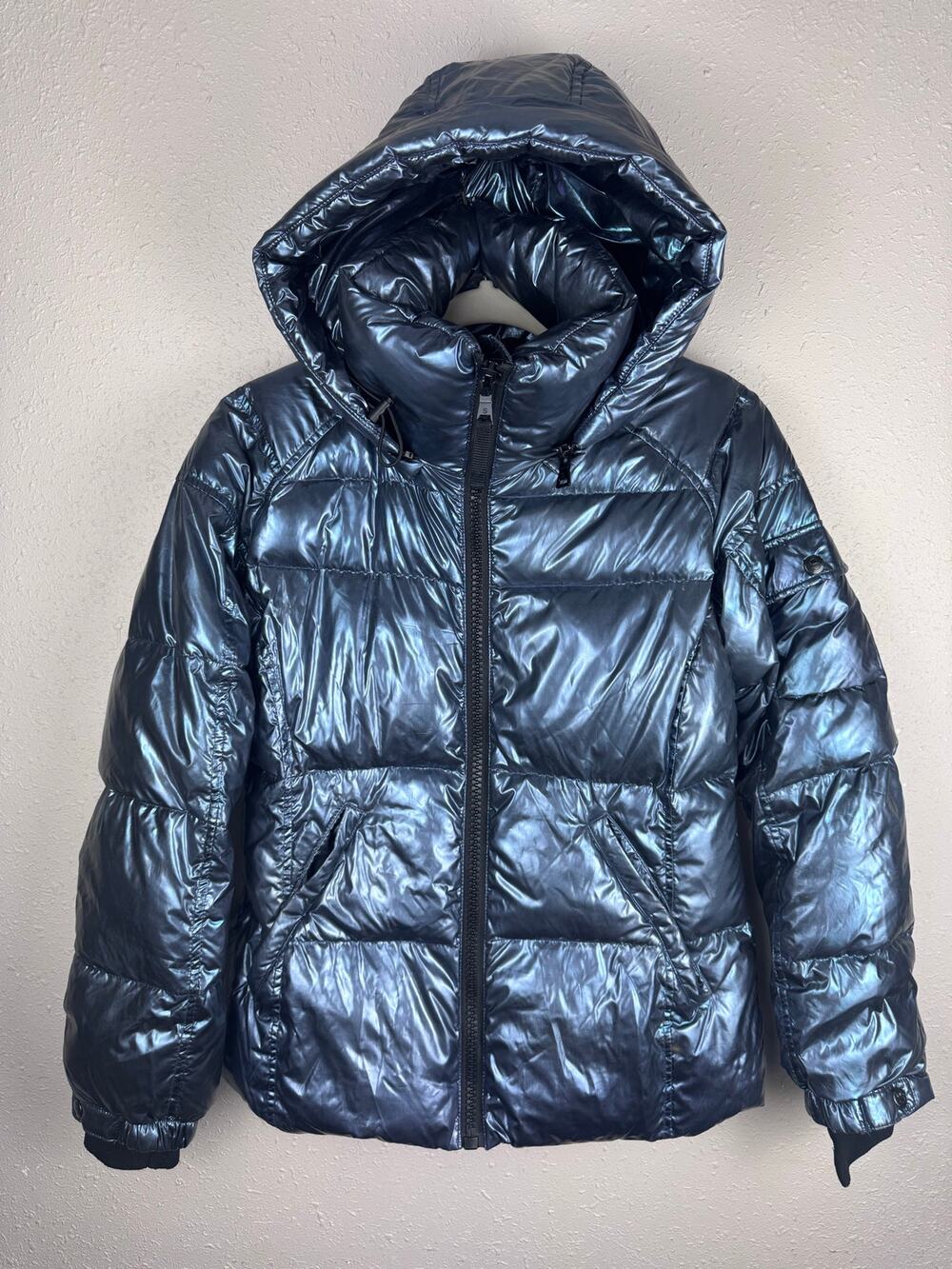 S13 Kylie Down Jacket Metallic Blue Womens size Small